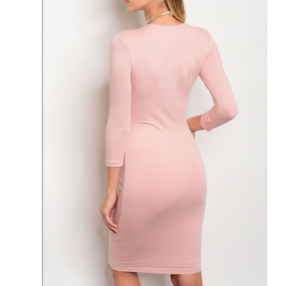 LAST 1 M💃🏻Low Key Hole Bodycon Pink Dress Sexy - Picture 2 of 3